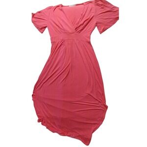 Fraiche by‎ J Coral Dress V-Neck Empire Waist Flowy Midi Dress XL